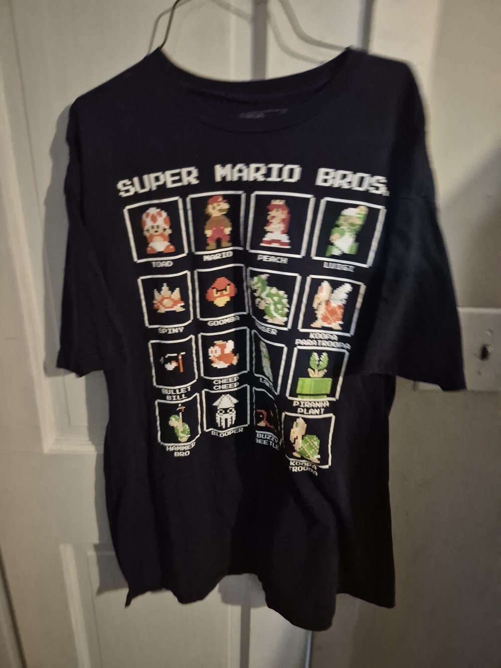 Nintendo Super Mario Bros. Black Character Grid T-Shirt